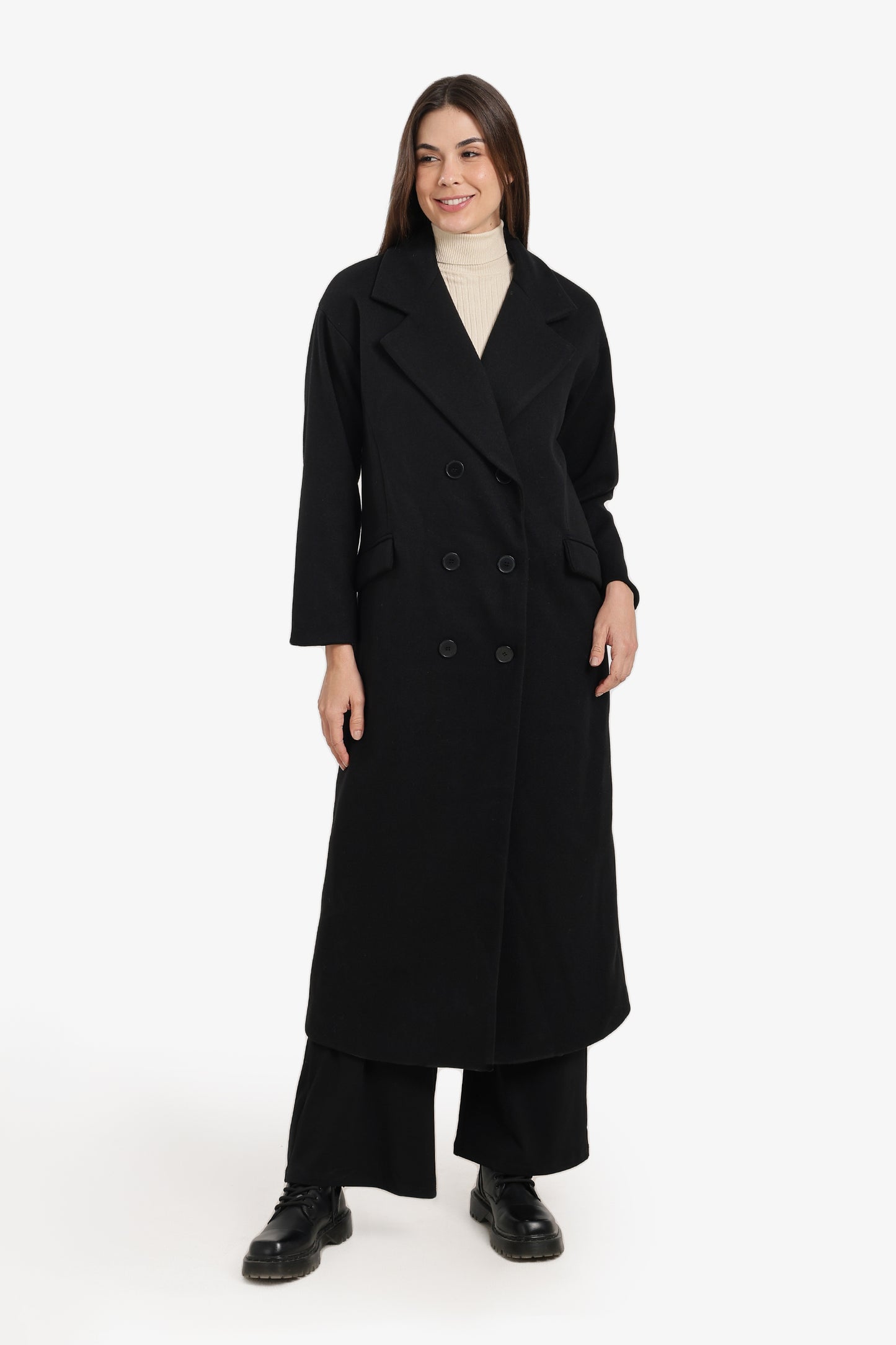 Midi Coat With Notch Collar
