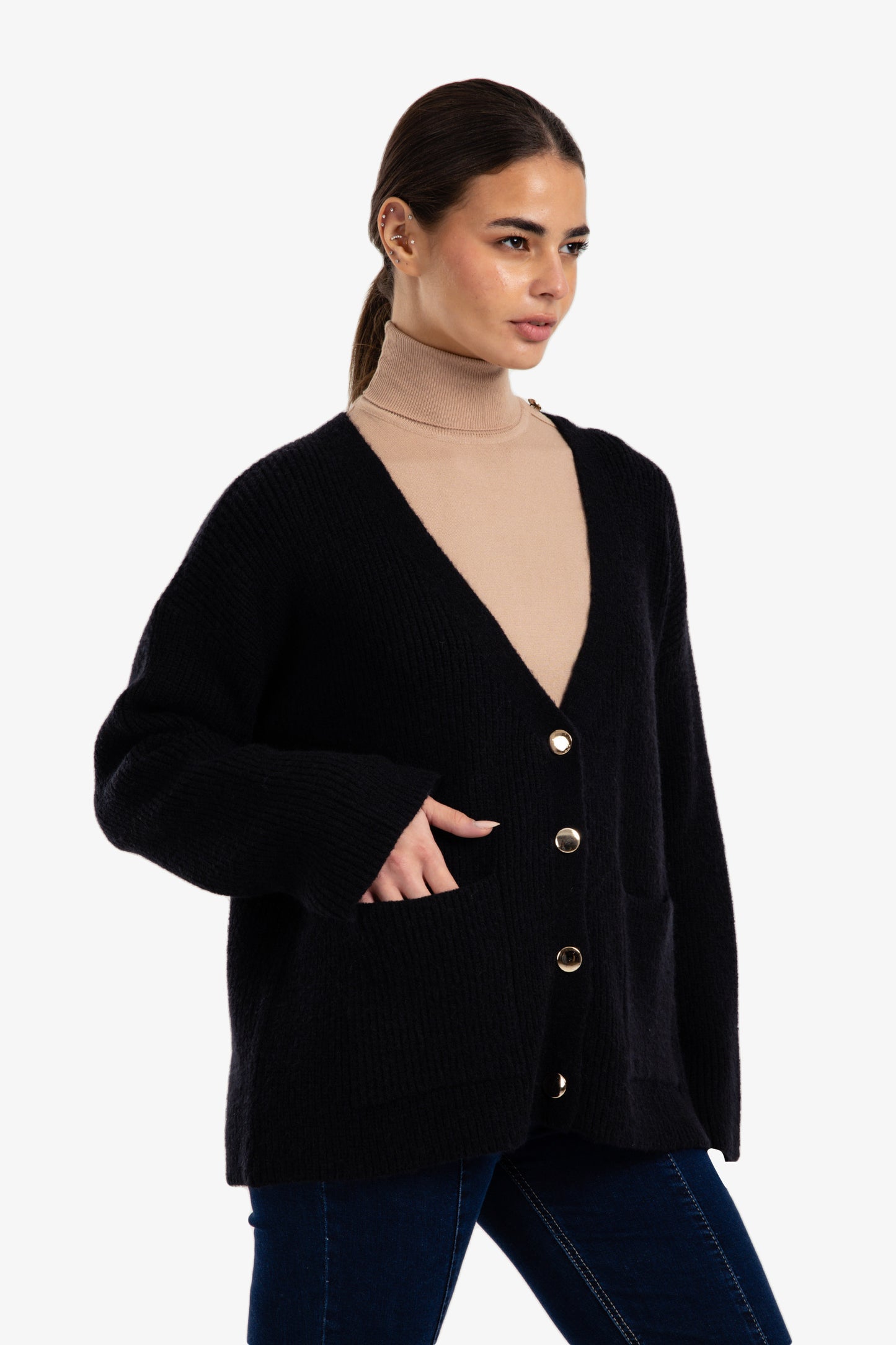 Button-Down Relaxed Cardigan