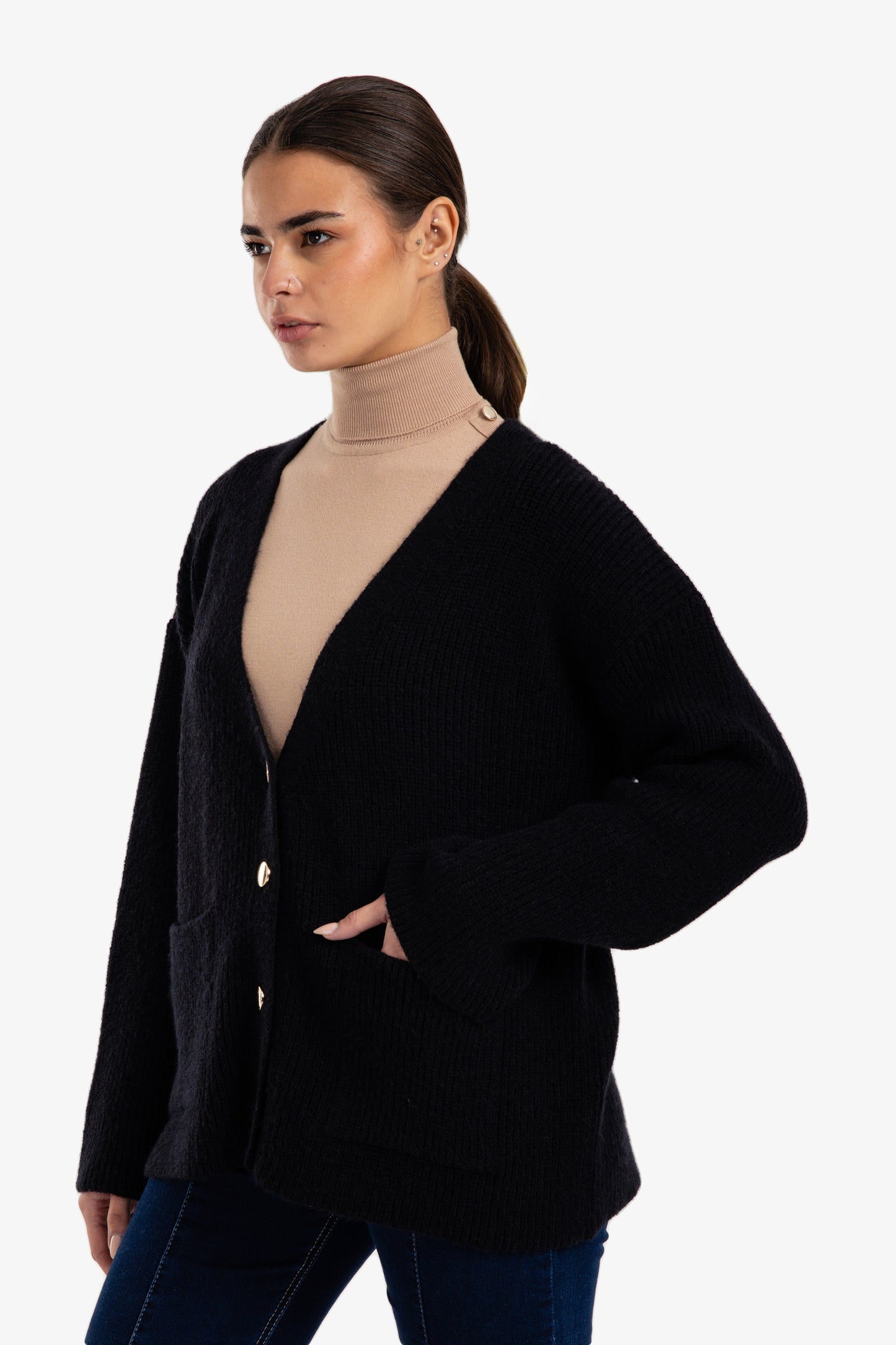 Button-Down Relaxed Cardigan