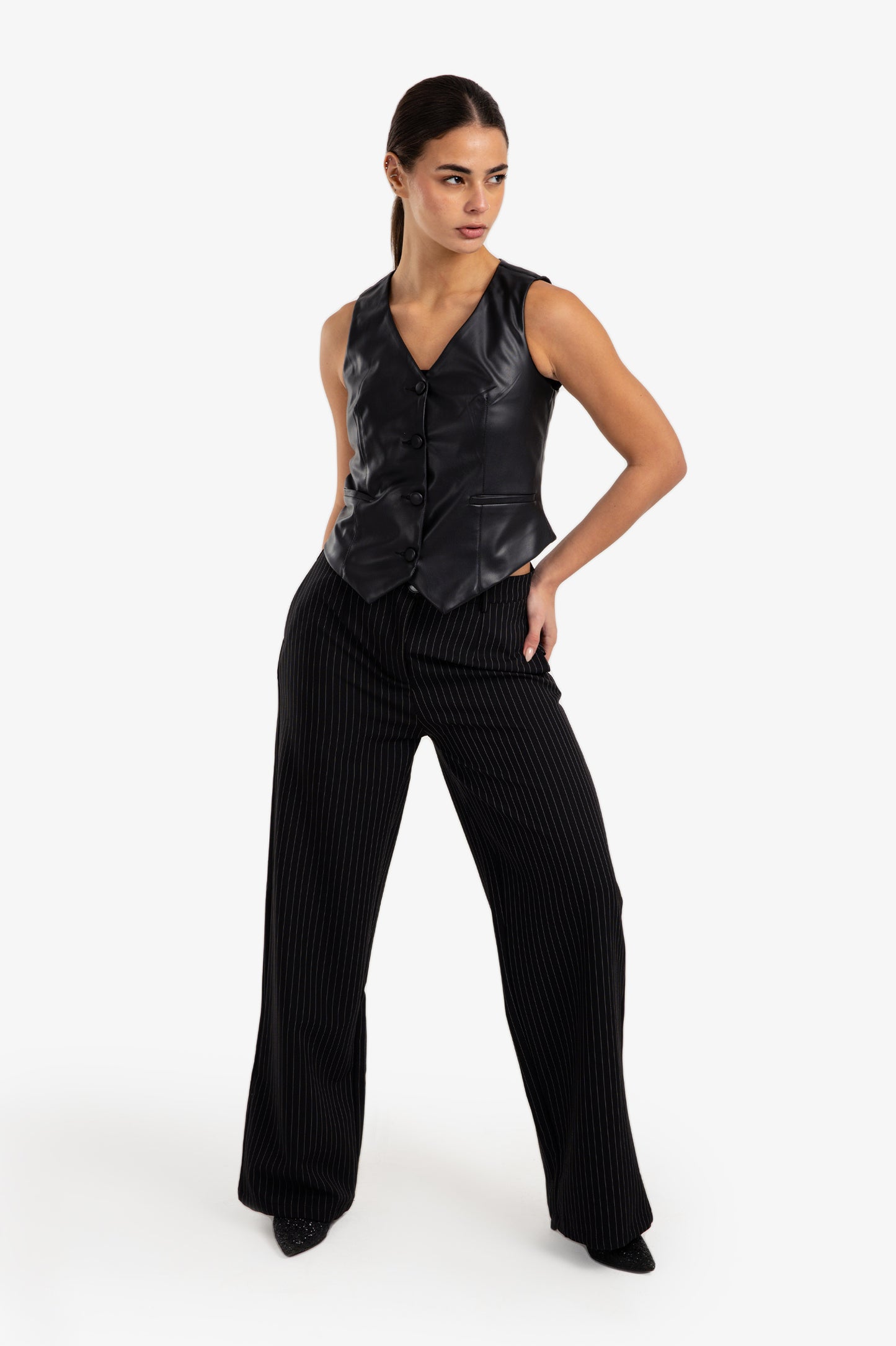 بنطلون مخطط بسوستة