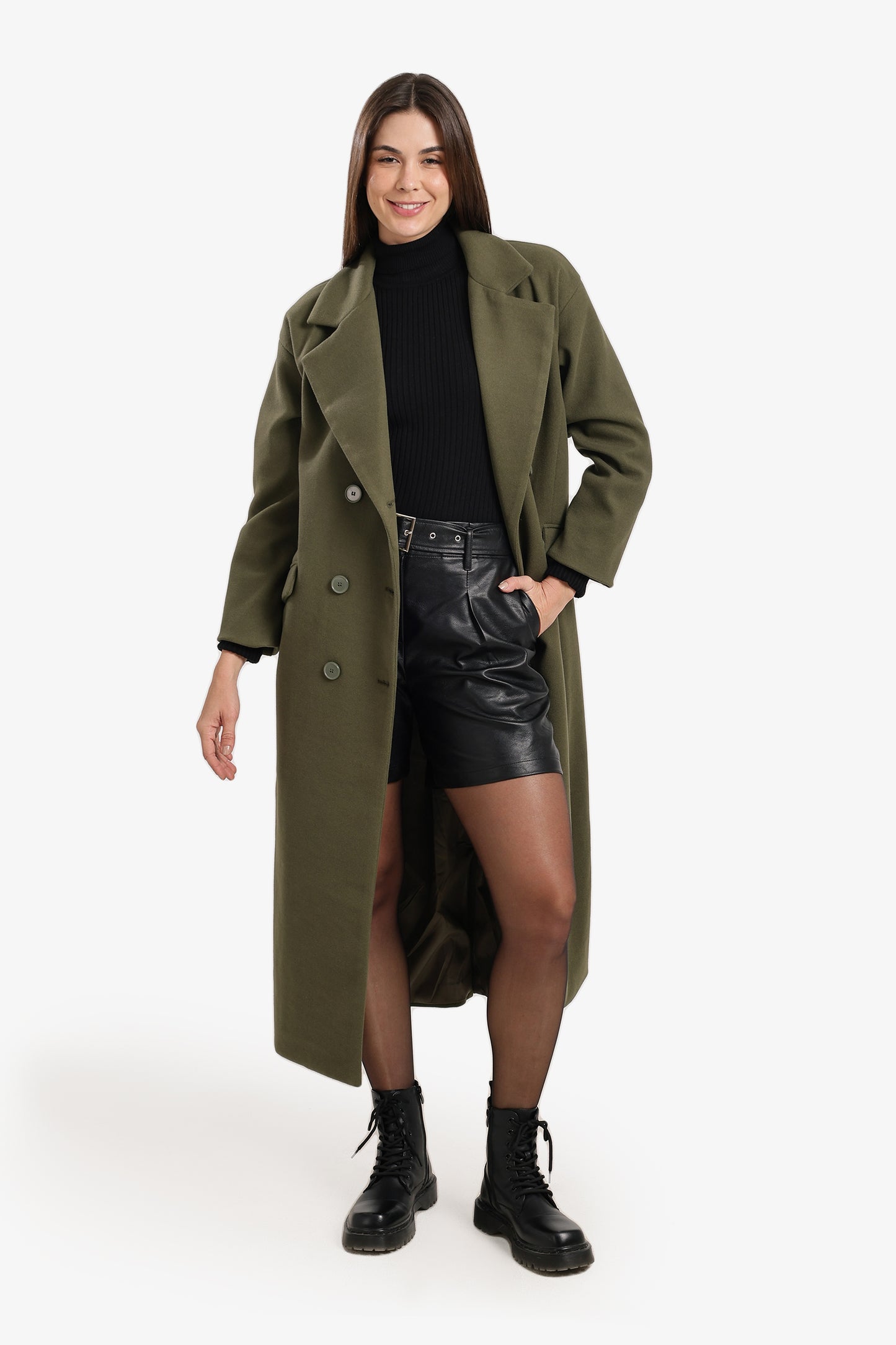 Midi Coat With Notch Collar