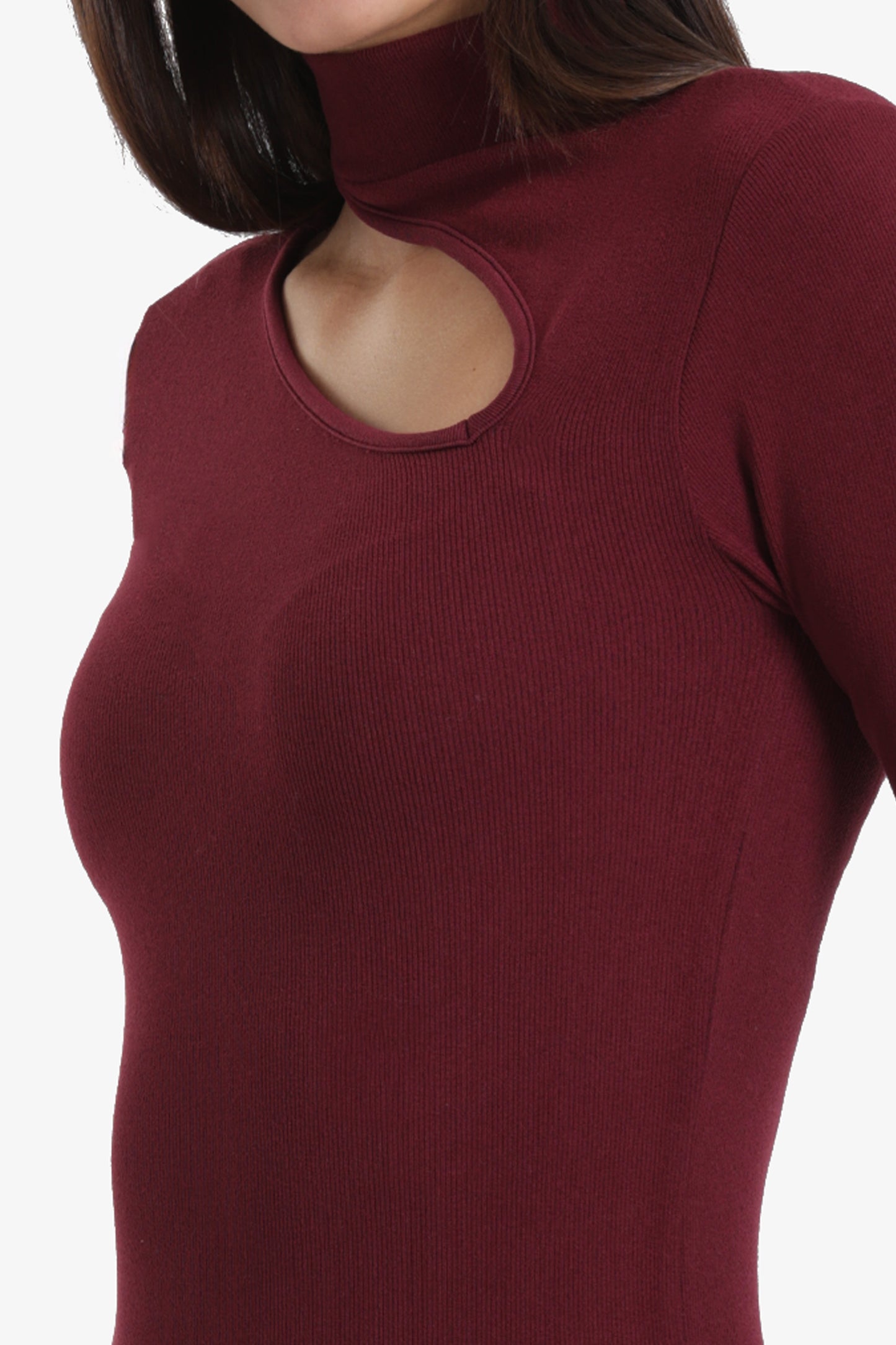 Ribbed Cutout Microfiber Bodysuit