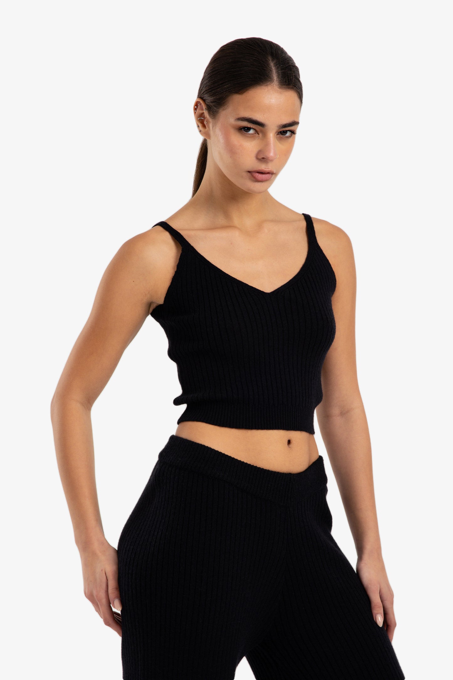 Cropped Slim Fit Top