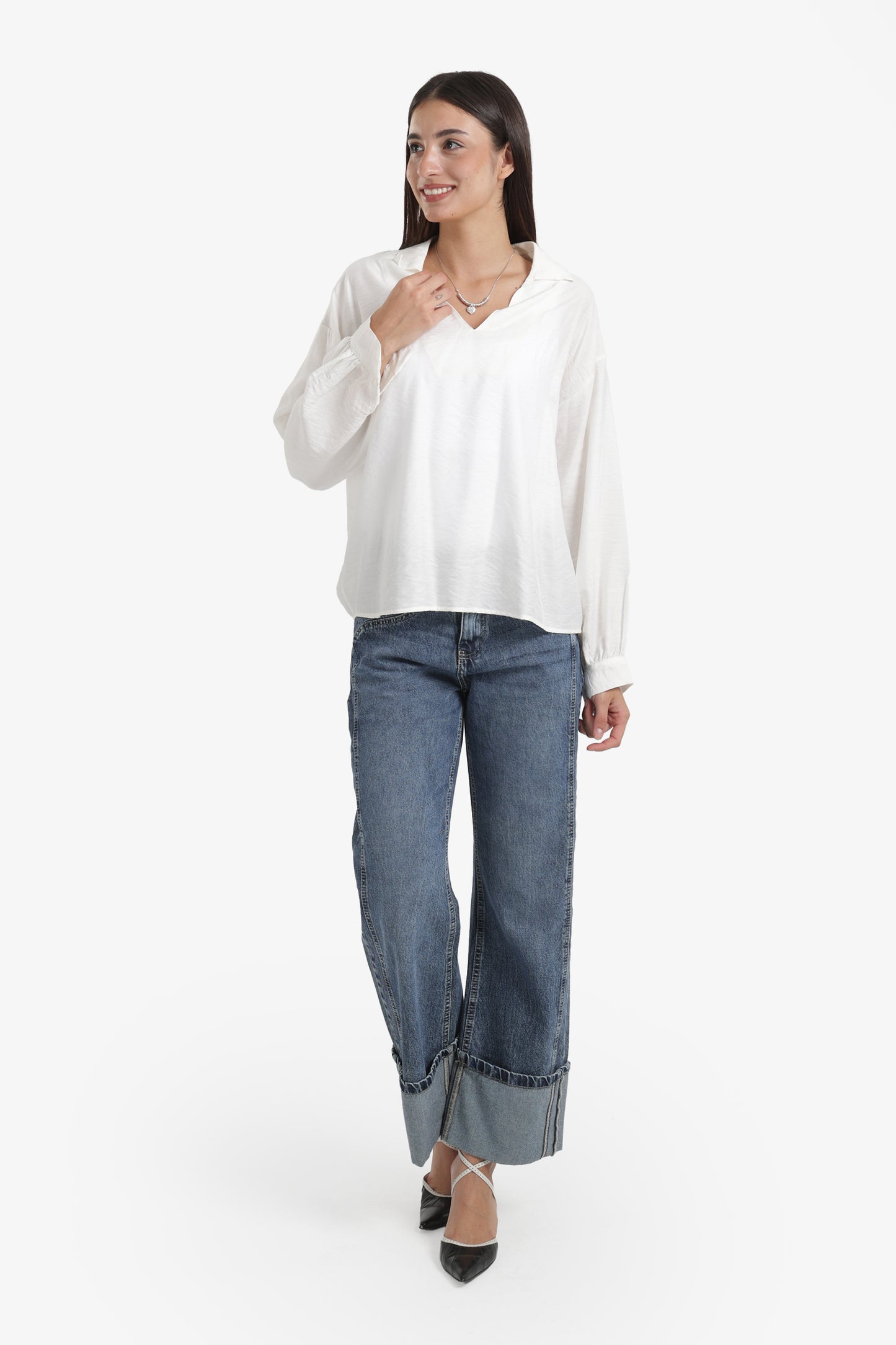 V-Neck Tencel Blouse