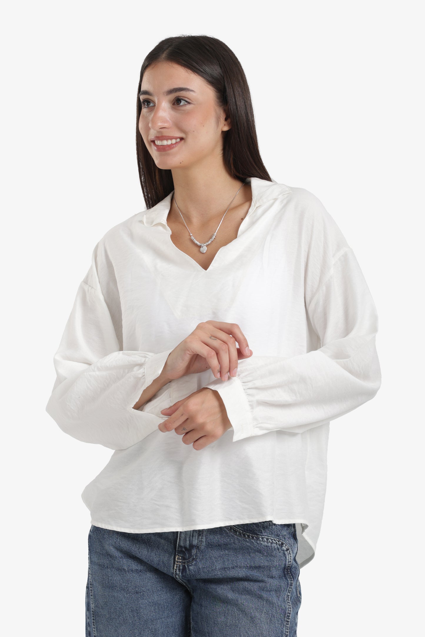 V-Neck Tencel Blouse