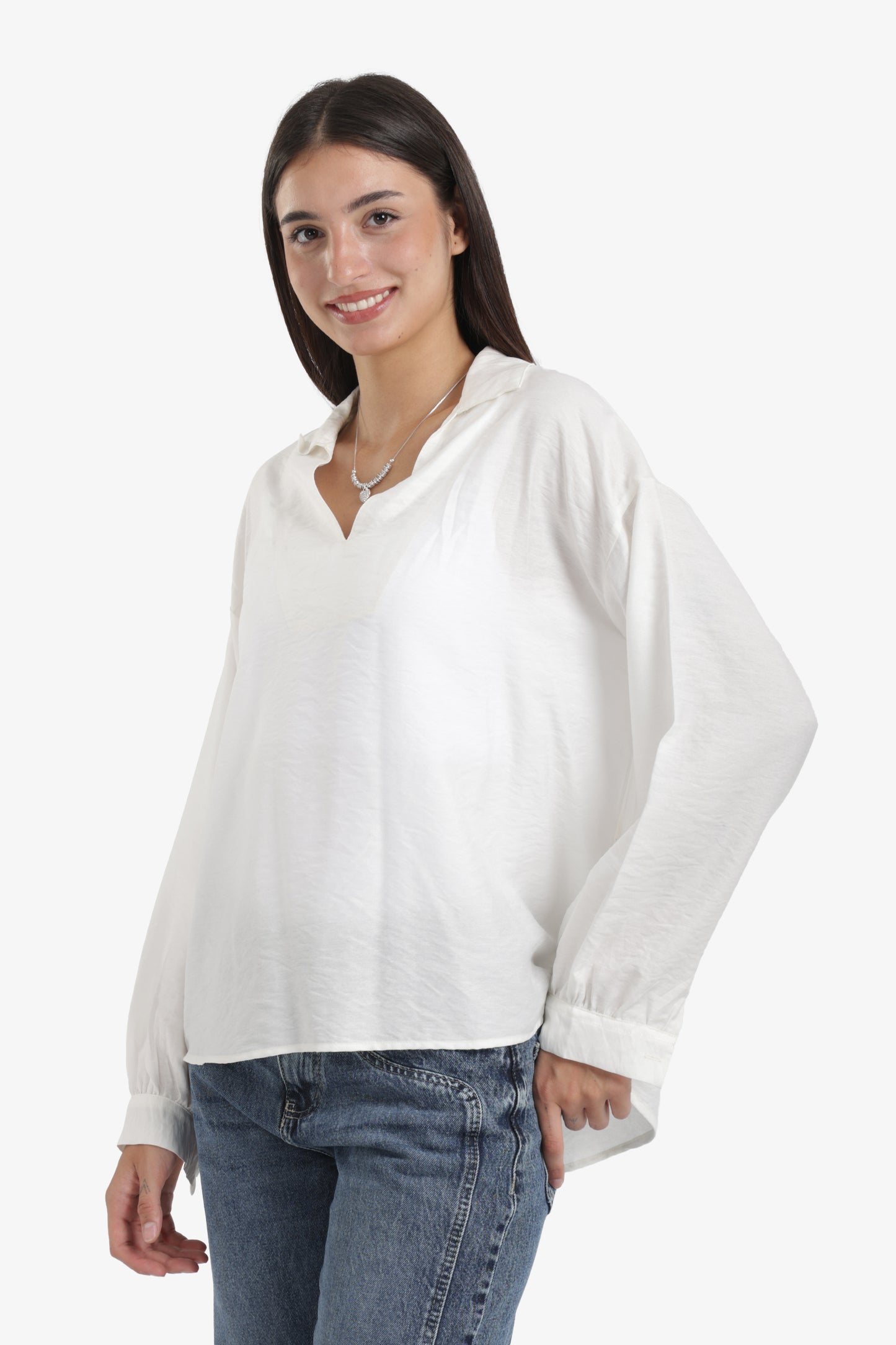 V-Neck Tencel Blouse
