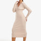 V-Neck Ribbed Dress
