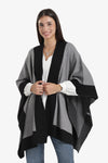 Wide Black Trim Poncho
