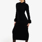 Fur Cuff Midi Dress