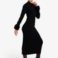 Fur Cuff Midi Dress
