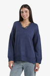 Ribbed V-Neck Pullover