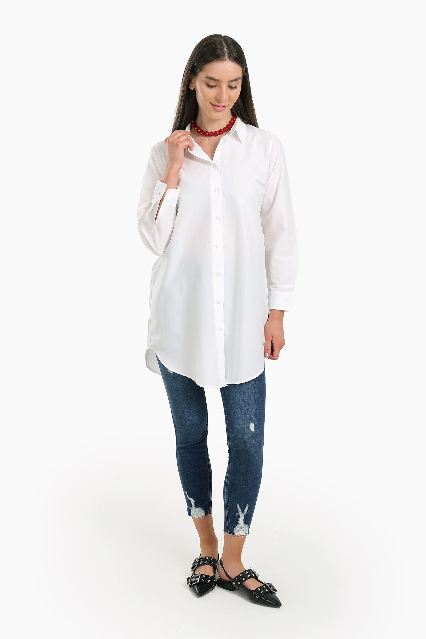 Round Hem Long Shirt