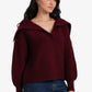 Puff-Sleeve Ribbed Pullover