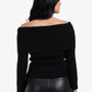 Off-Shoulder Ribbed Pullover