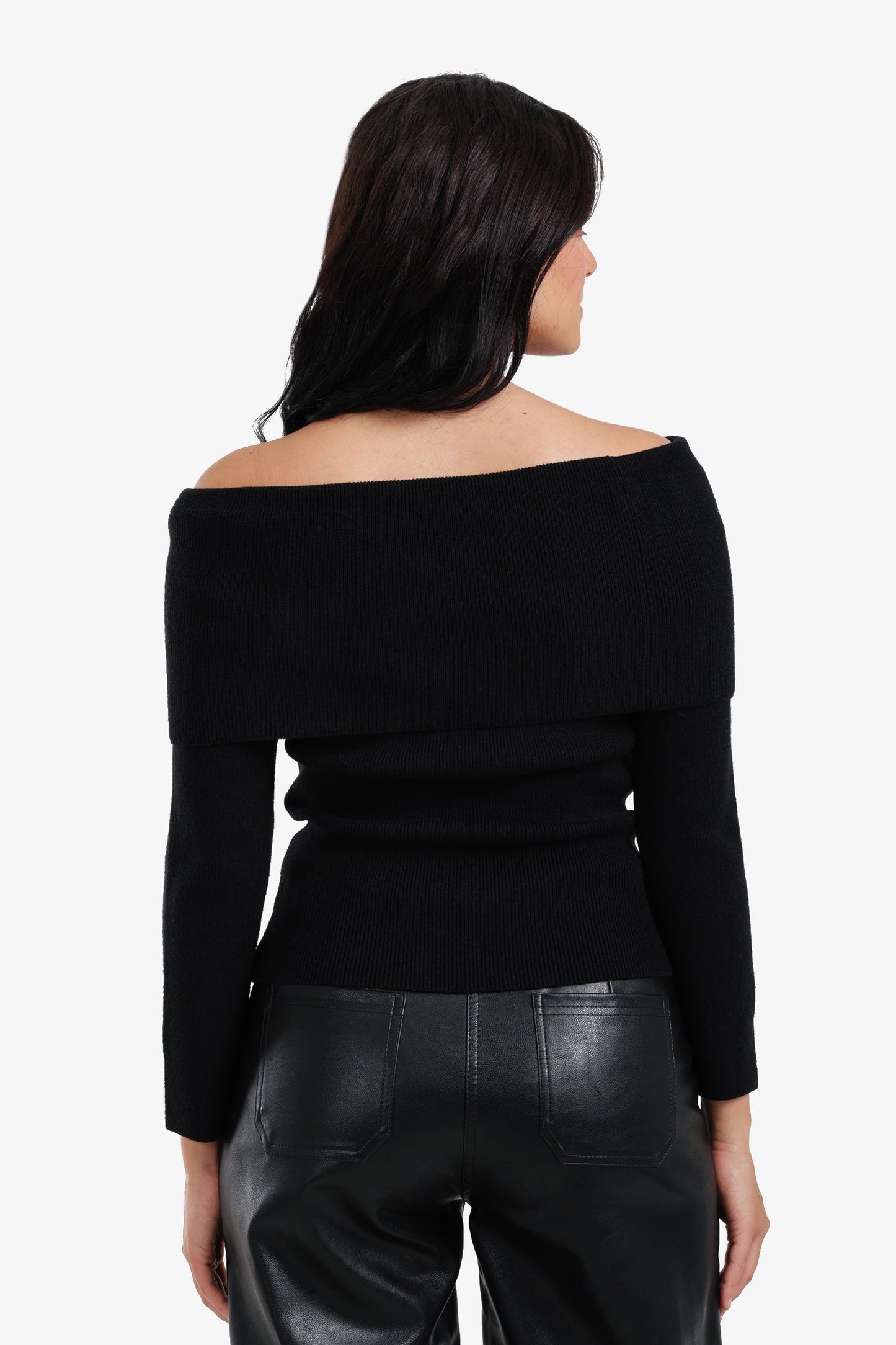 Off-Shoulder Ribbed Pullover