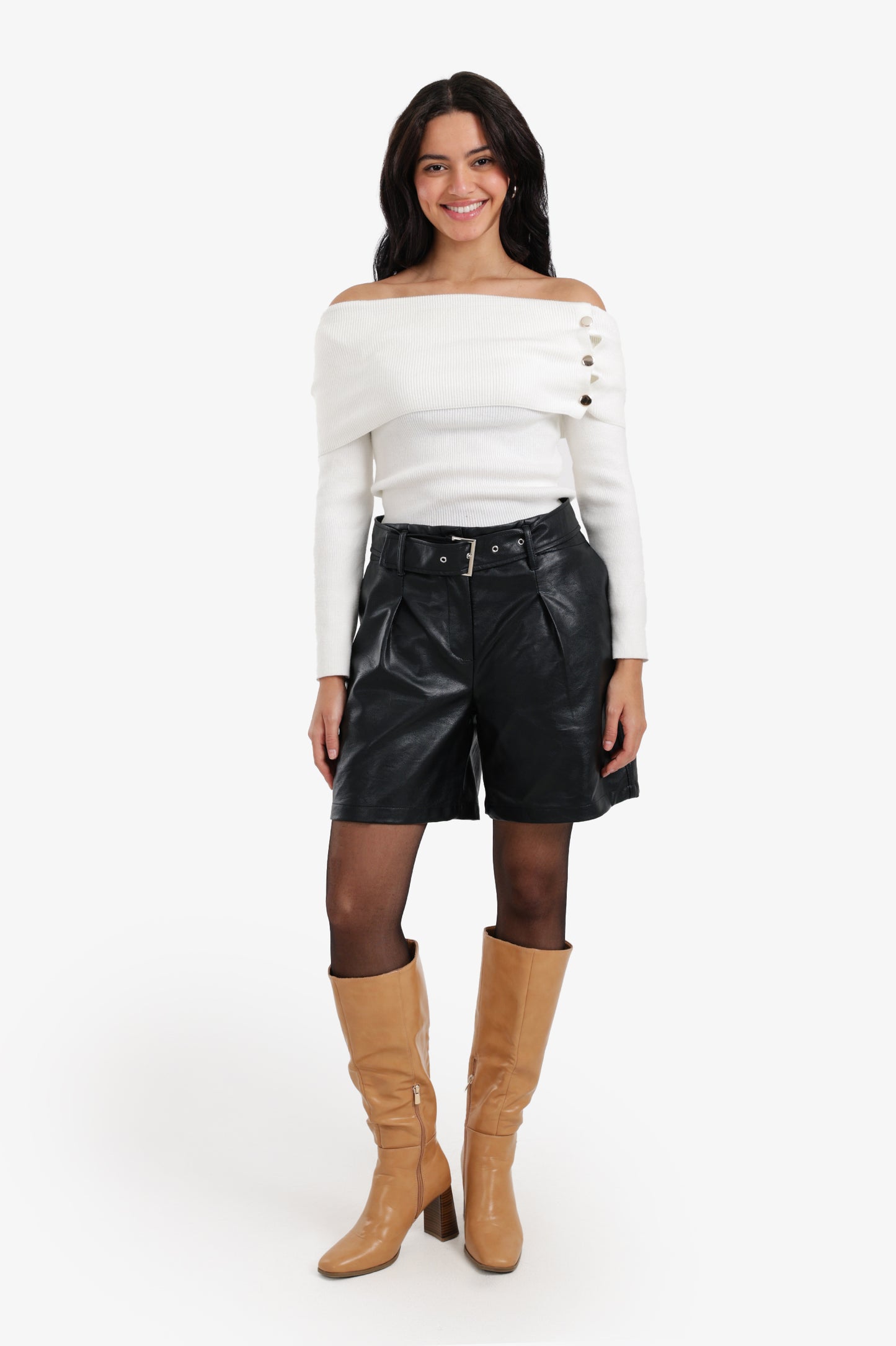 Off-Shoulder Ribbed Pullover