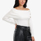 Off-Shoulder Ribbed Pullover