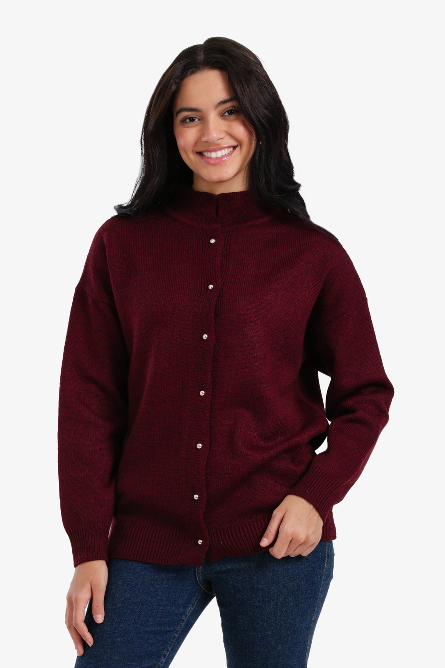 Knit Button-Front Cardigan