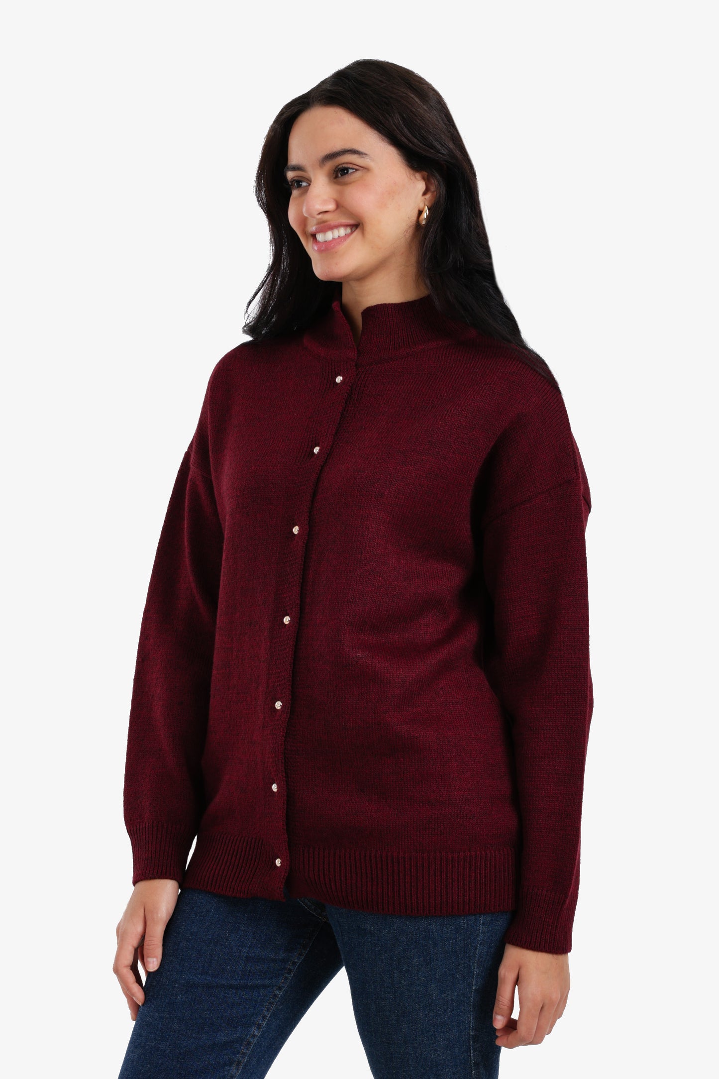 Knit Button-Front Cardigan