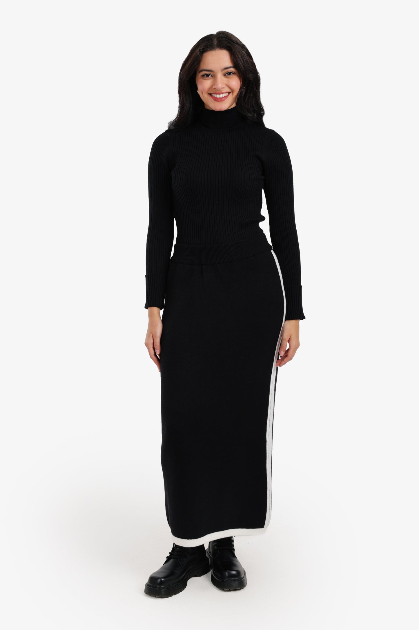 Contrast Stripe Pencil Skirt