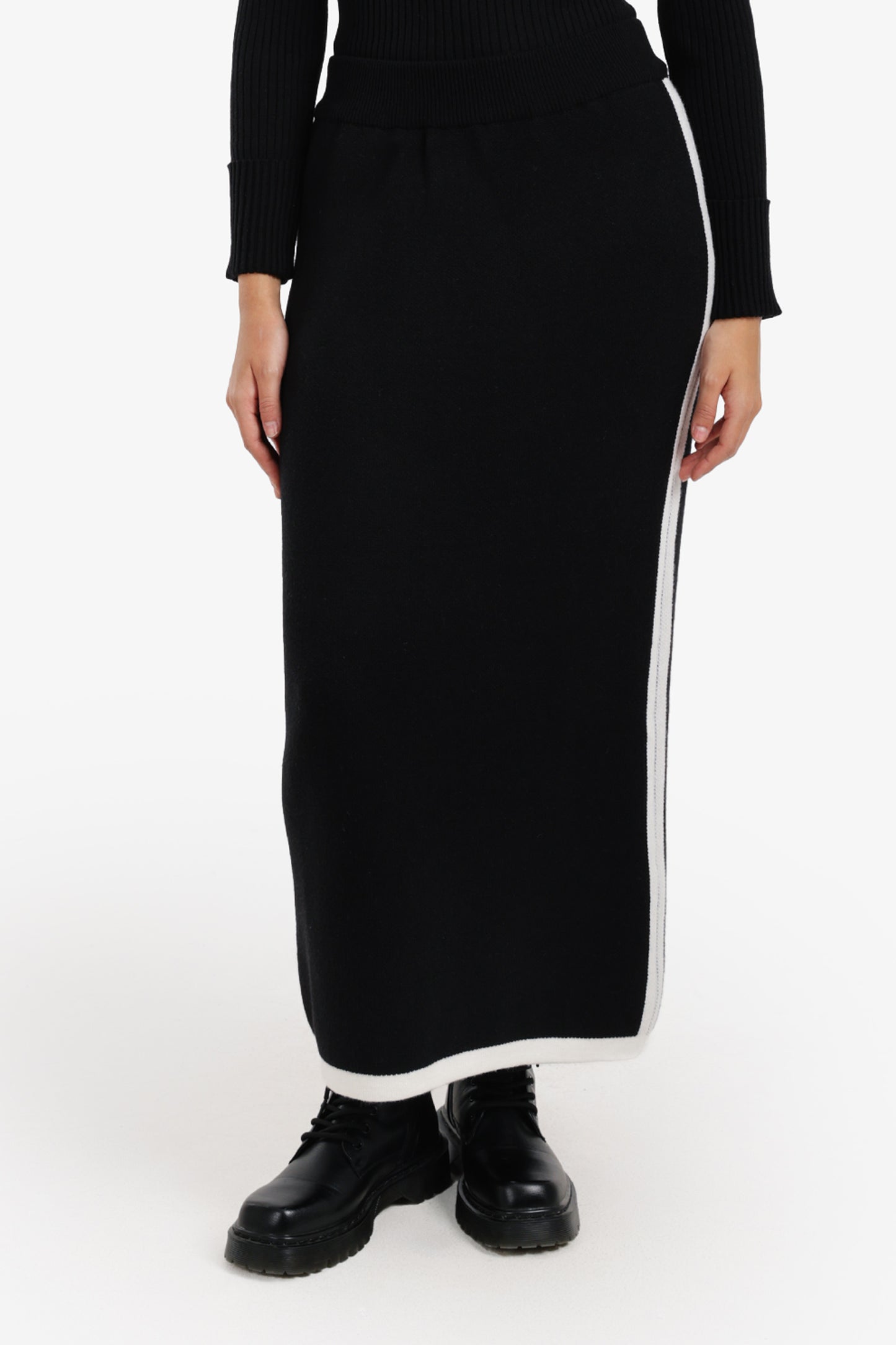 Contrast Stripe Pencil Skirt