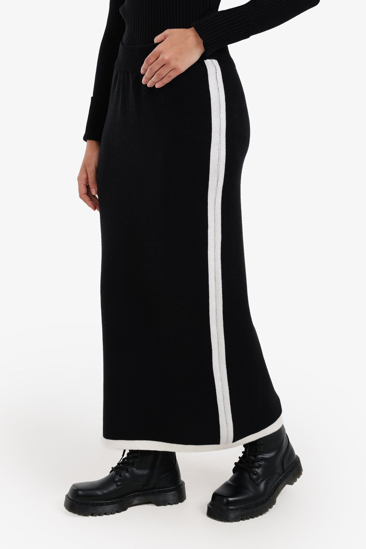 Contrast Stripe Pencil Skirt