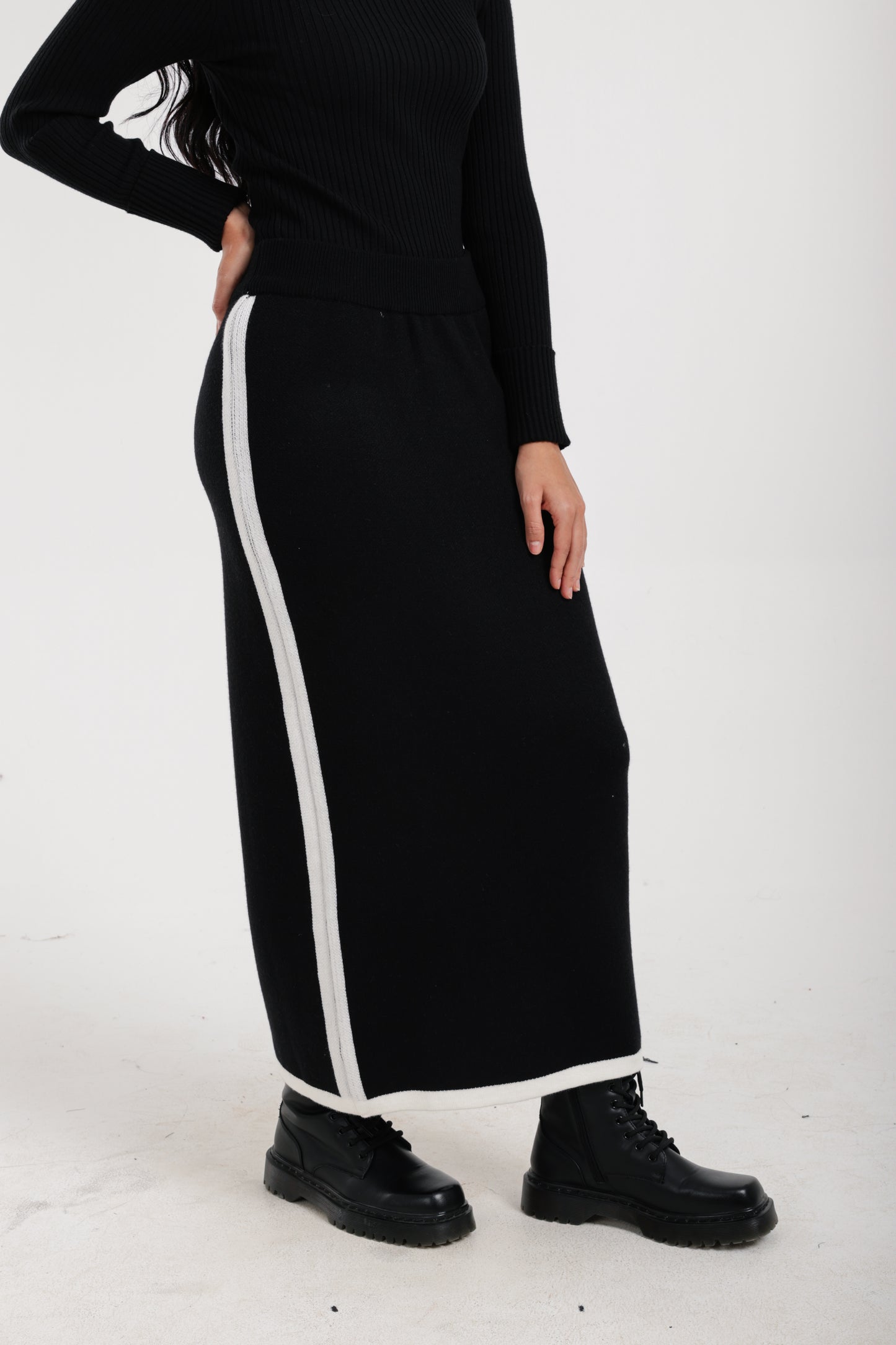 Contrast Stripe Pencil Skirt