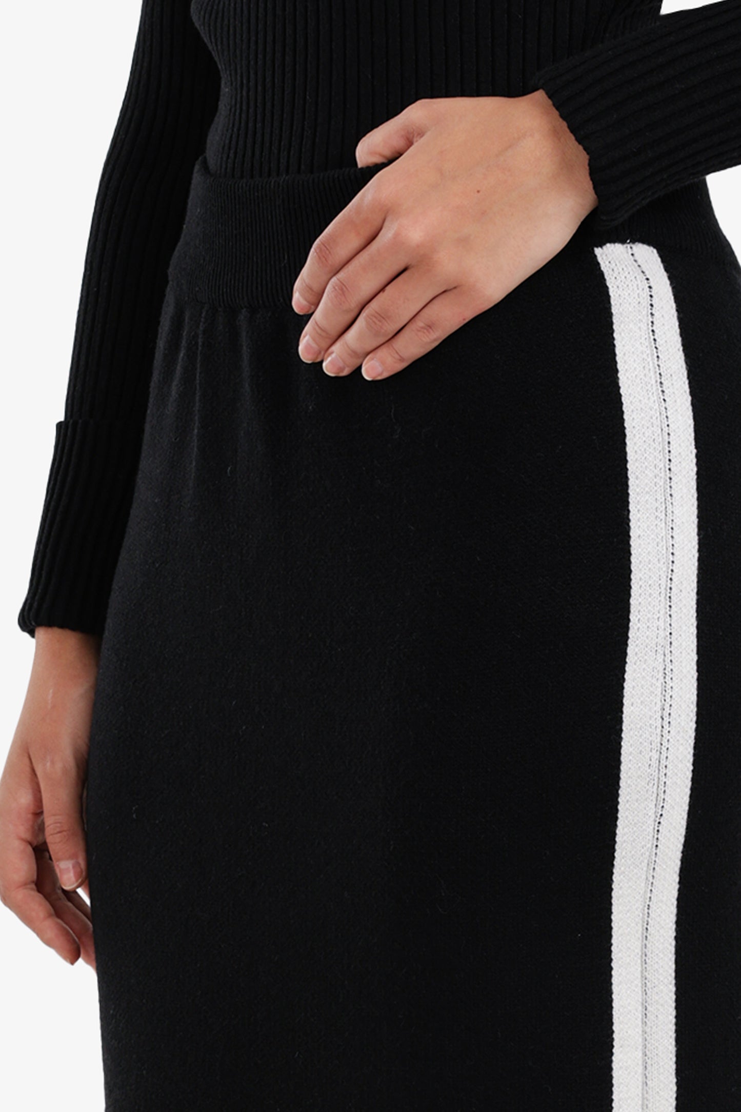 Contrast Stripe Pencil Skirt