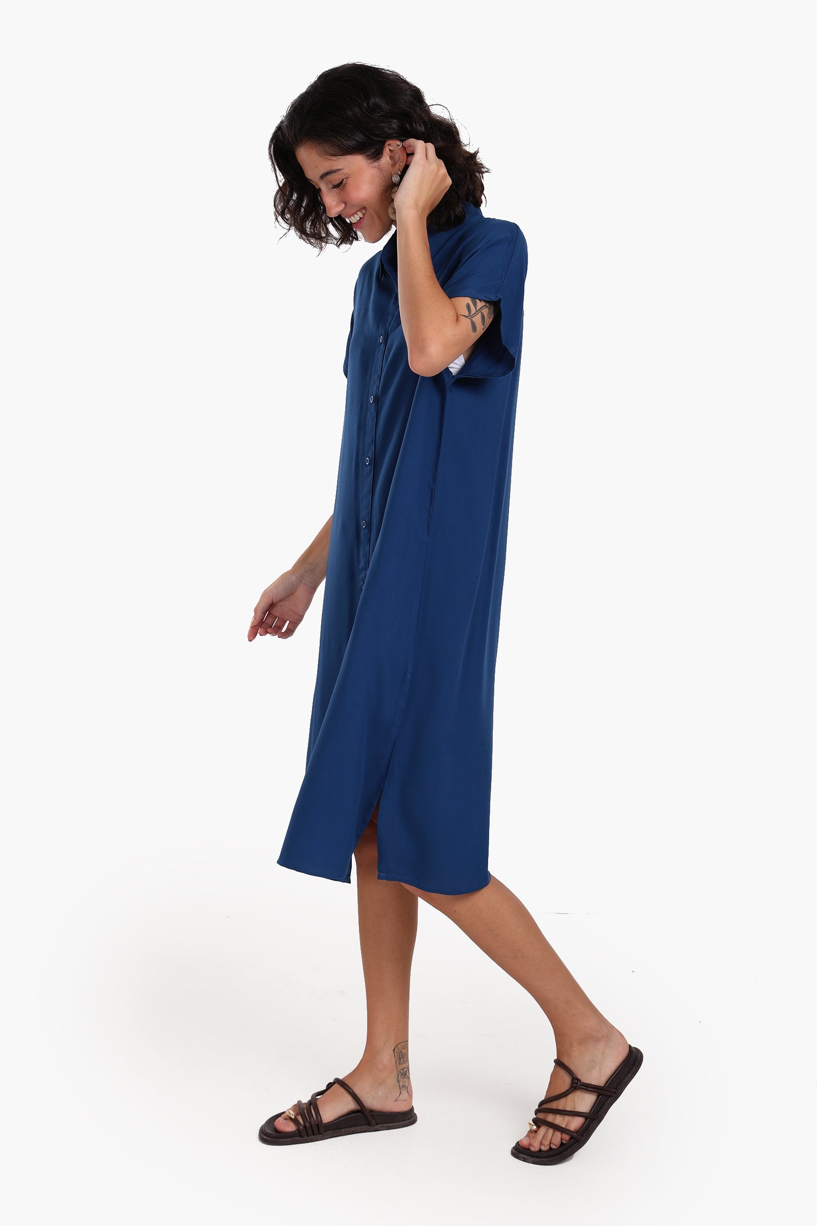 Short Sleeves Midi Dress