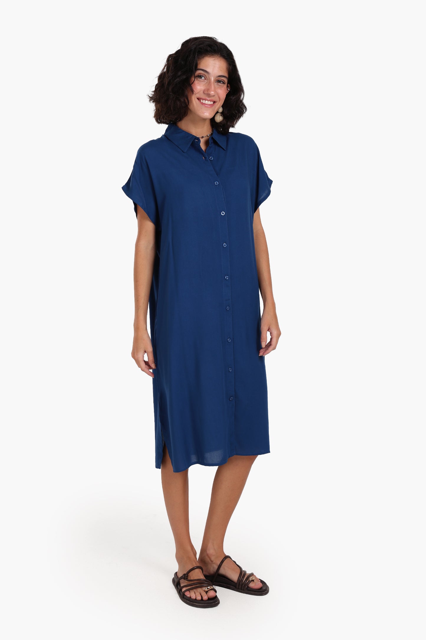 Short Sleeves Midi Dress