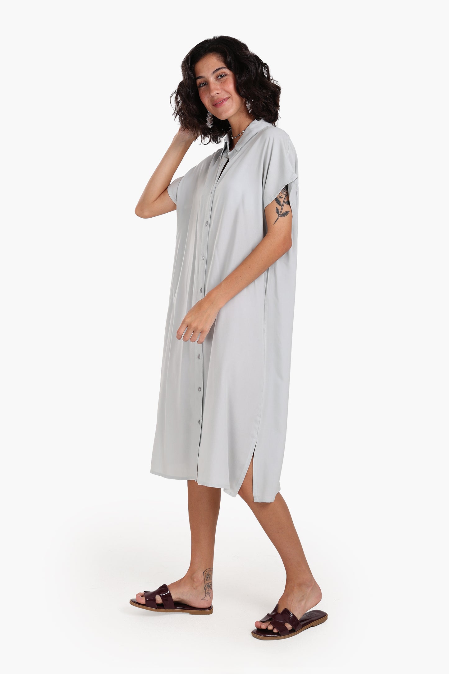 Short Sleeves Midi Dress