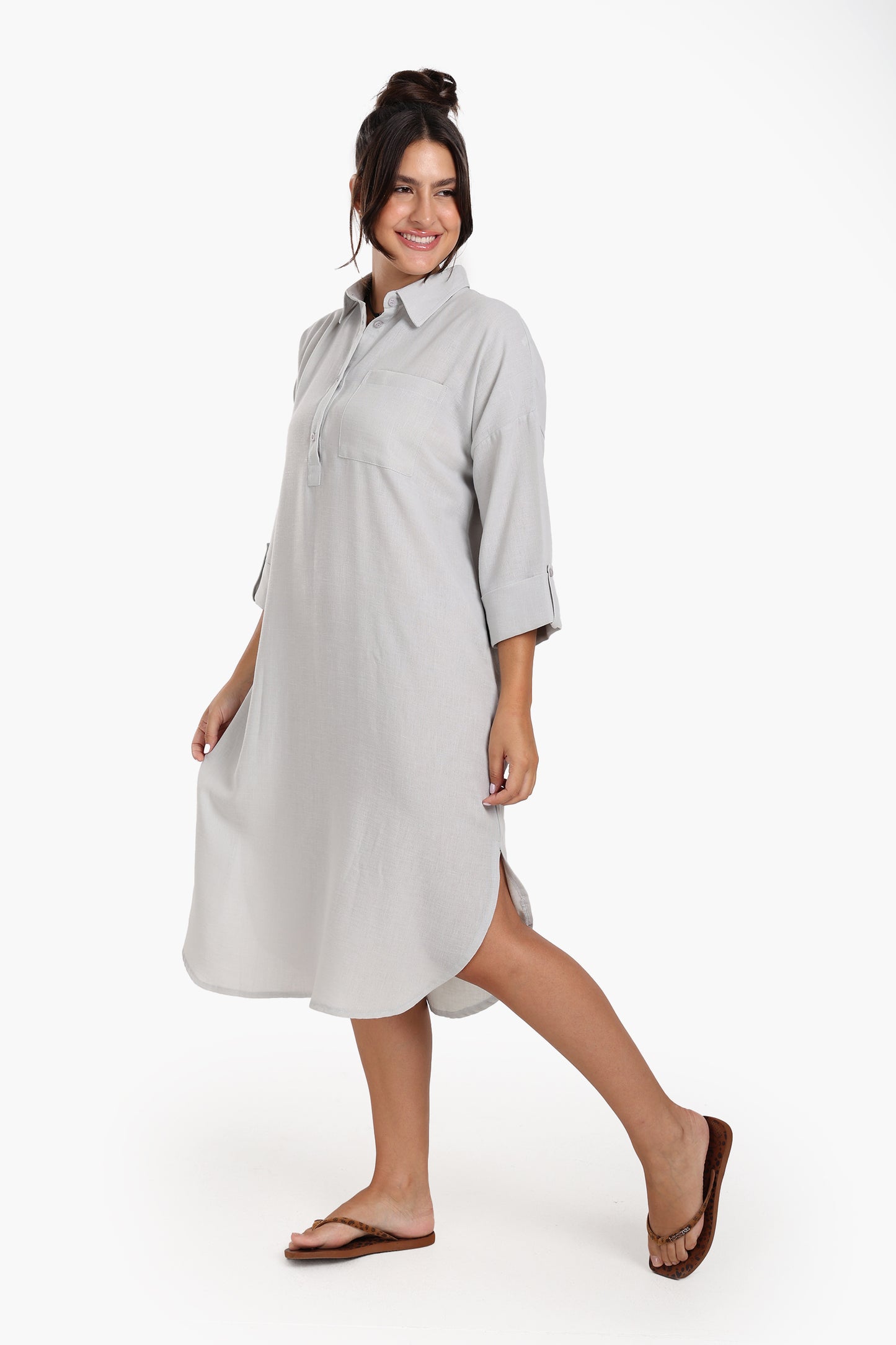 3/4 Sleeves Midi Dress