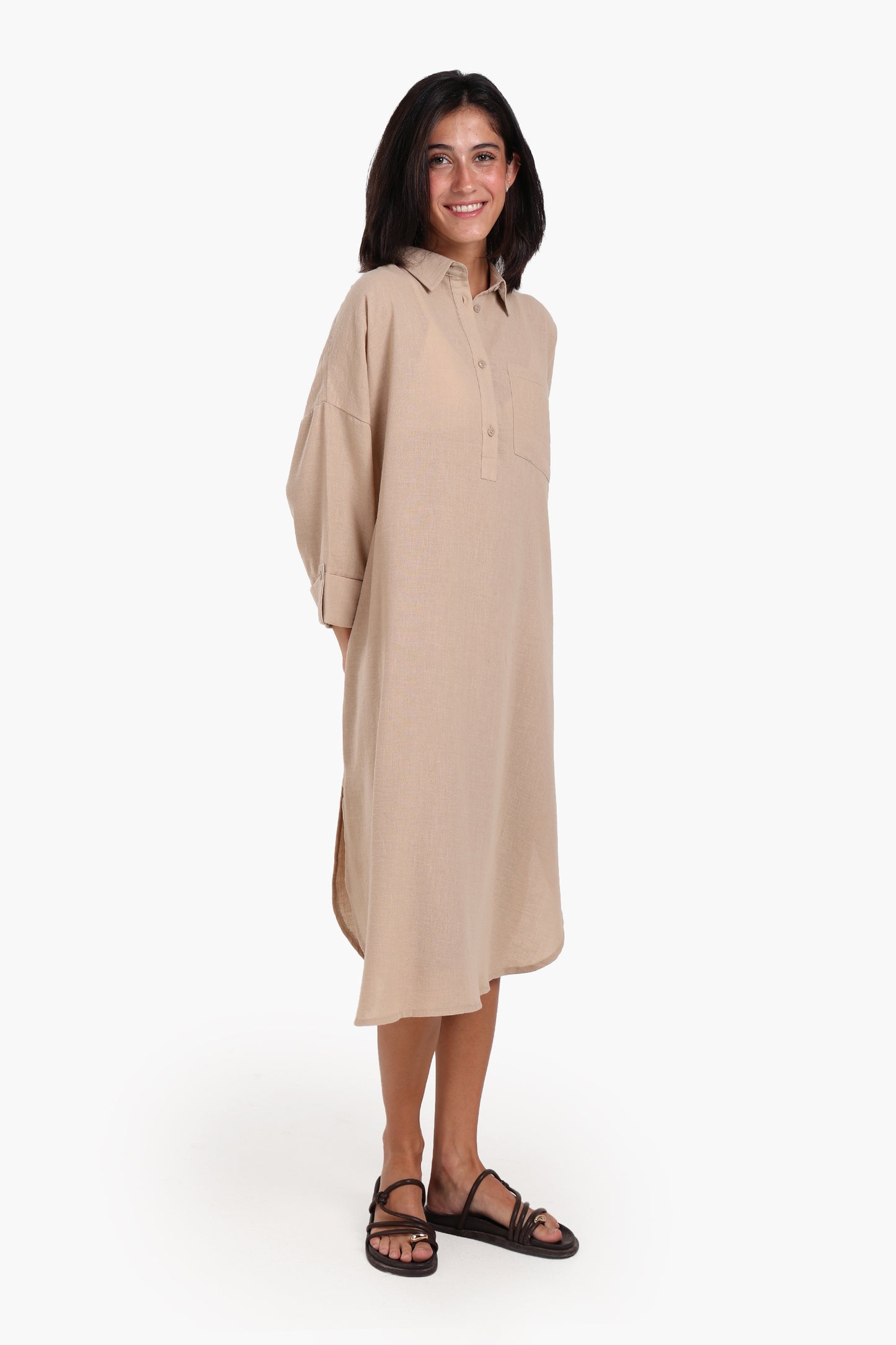 3/4 Sleeves Midi Dress