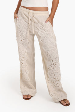 Boho Crochet Panel Pants