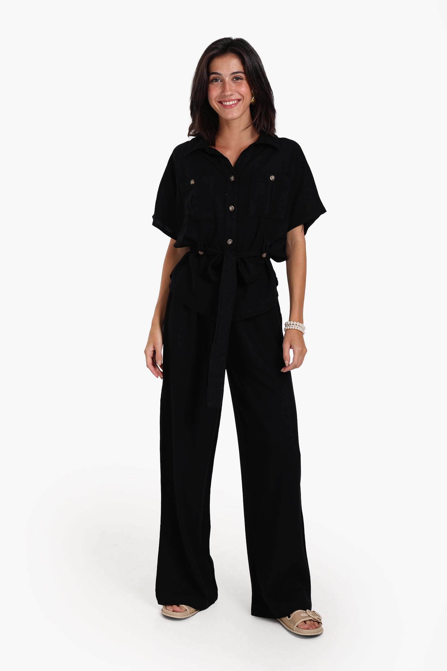 Utility Belted Lounge Top