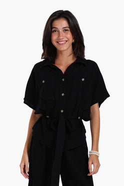 Utility Belted Lounge Top