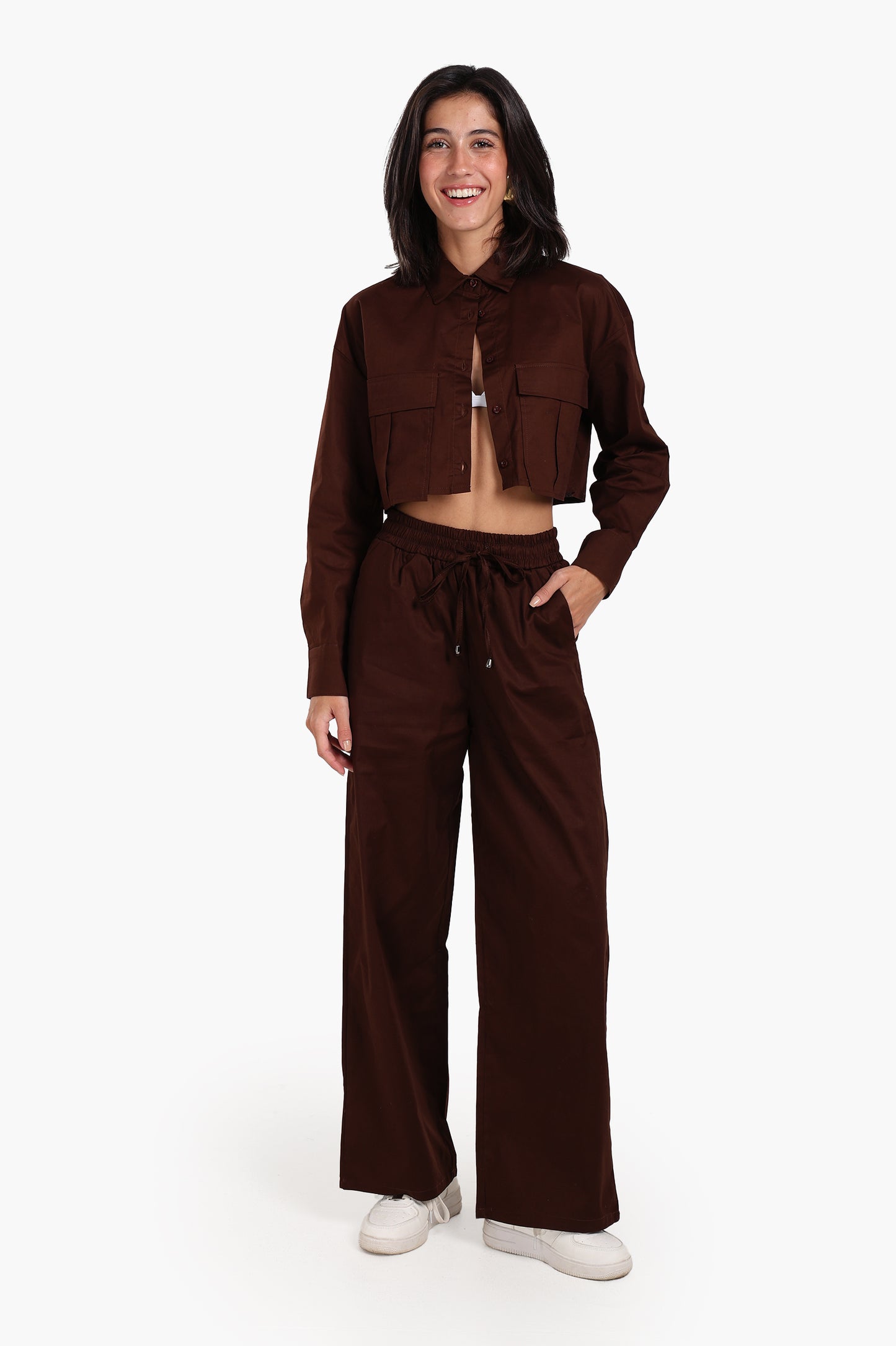 Cropped Poplin Lounge Shirt