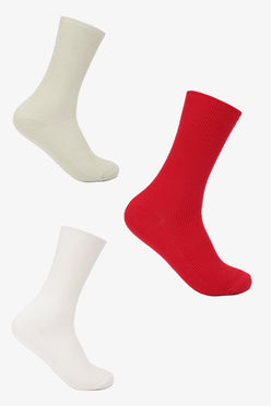 Ribbed Folded Cuff Socks - 3 Pairs