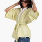Open-Front Striped Kimono
