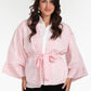 Open-Front Striped Kimono