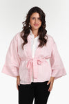 Open-Front Striped Kimono