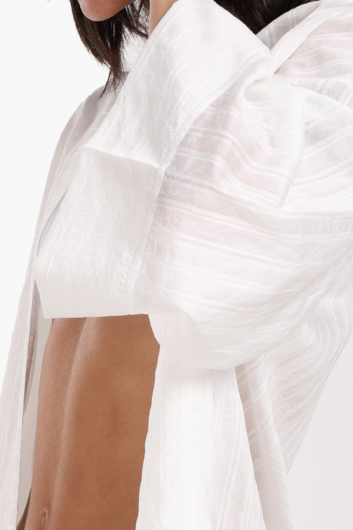 Open-Front Striped Kimono