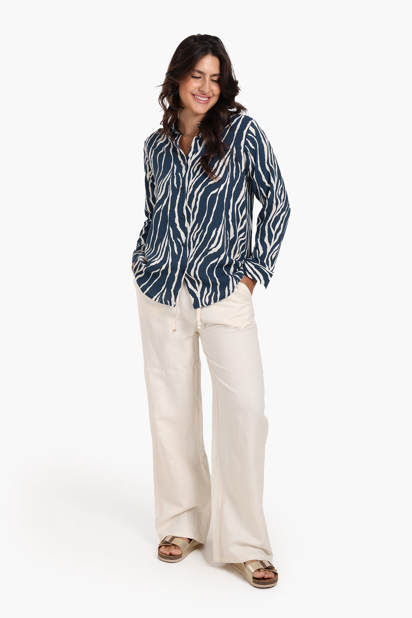 Zebra Print Tencel Shirt