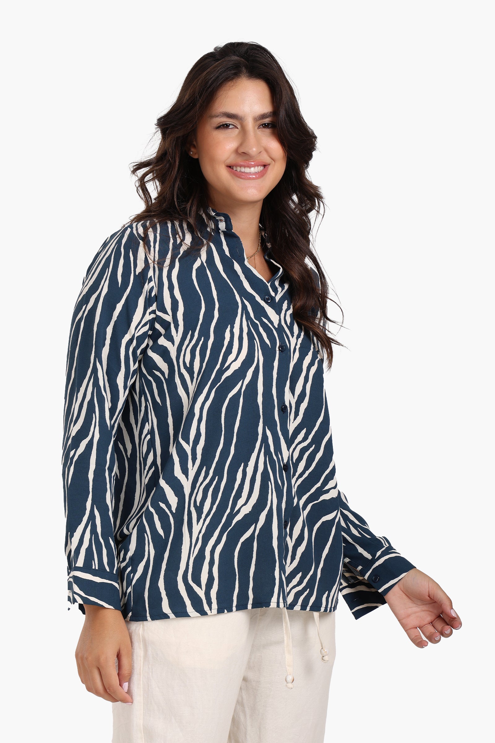 Zebra Print Tencel Shirt