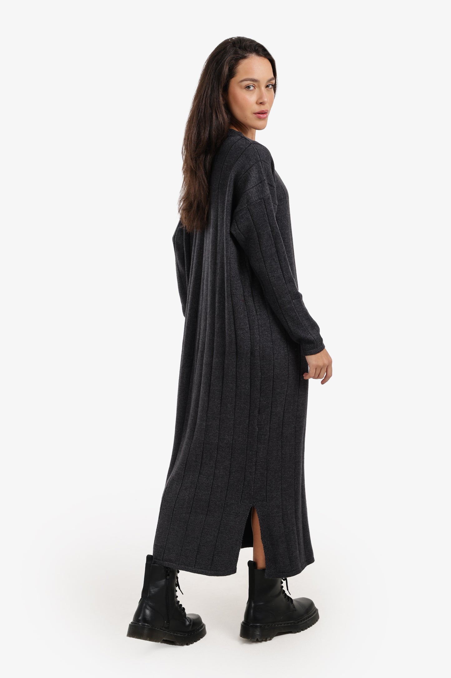 Crew Neck Ribbed Dress