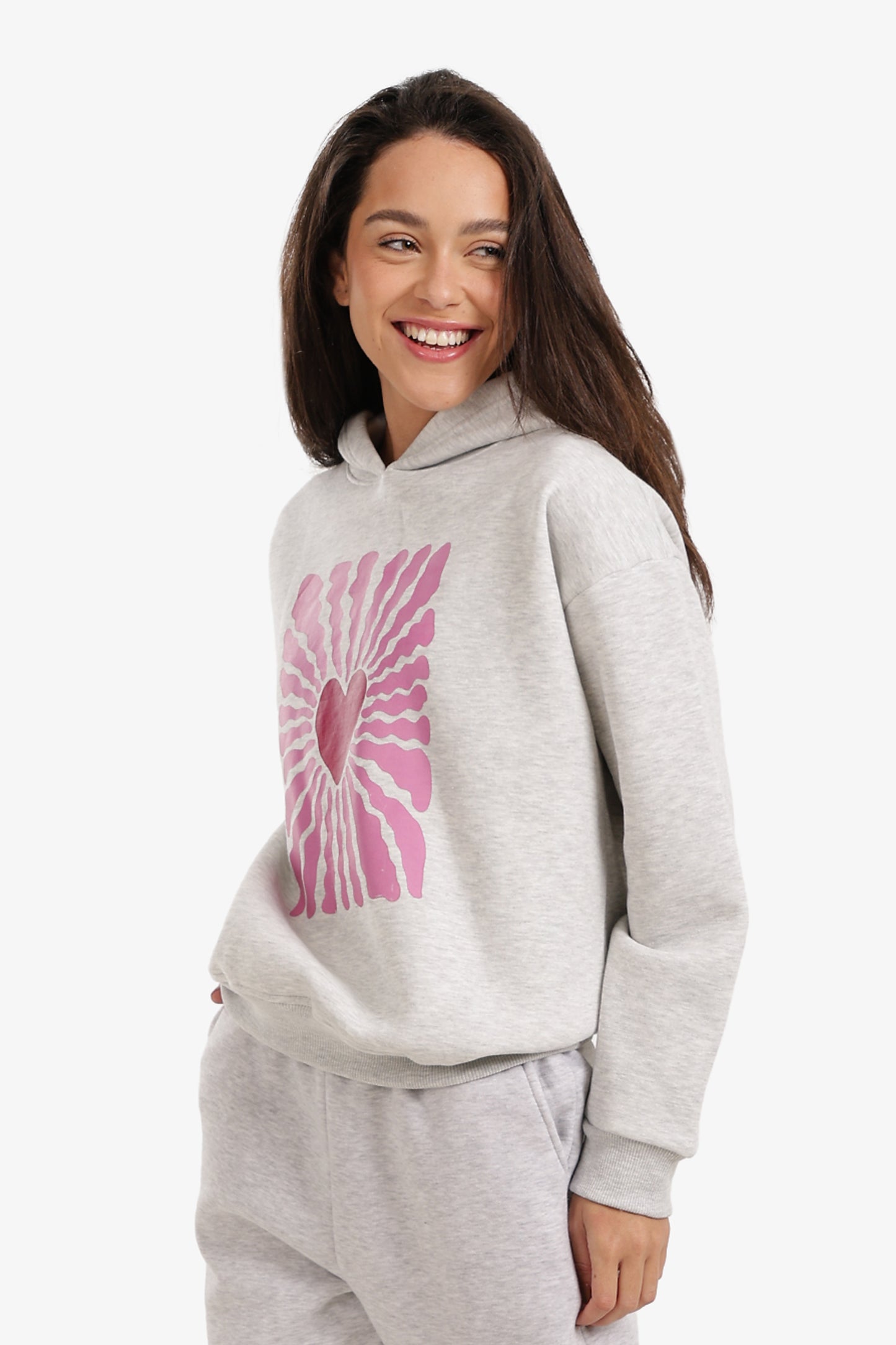 Heart-Print Lounge Sweatshirt
