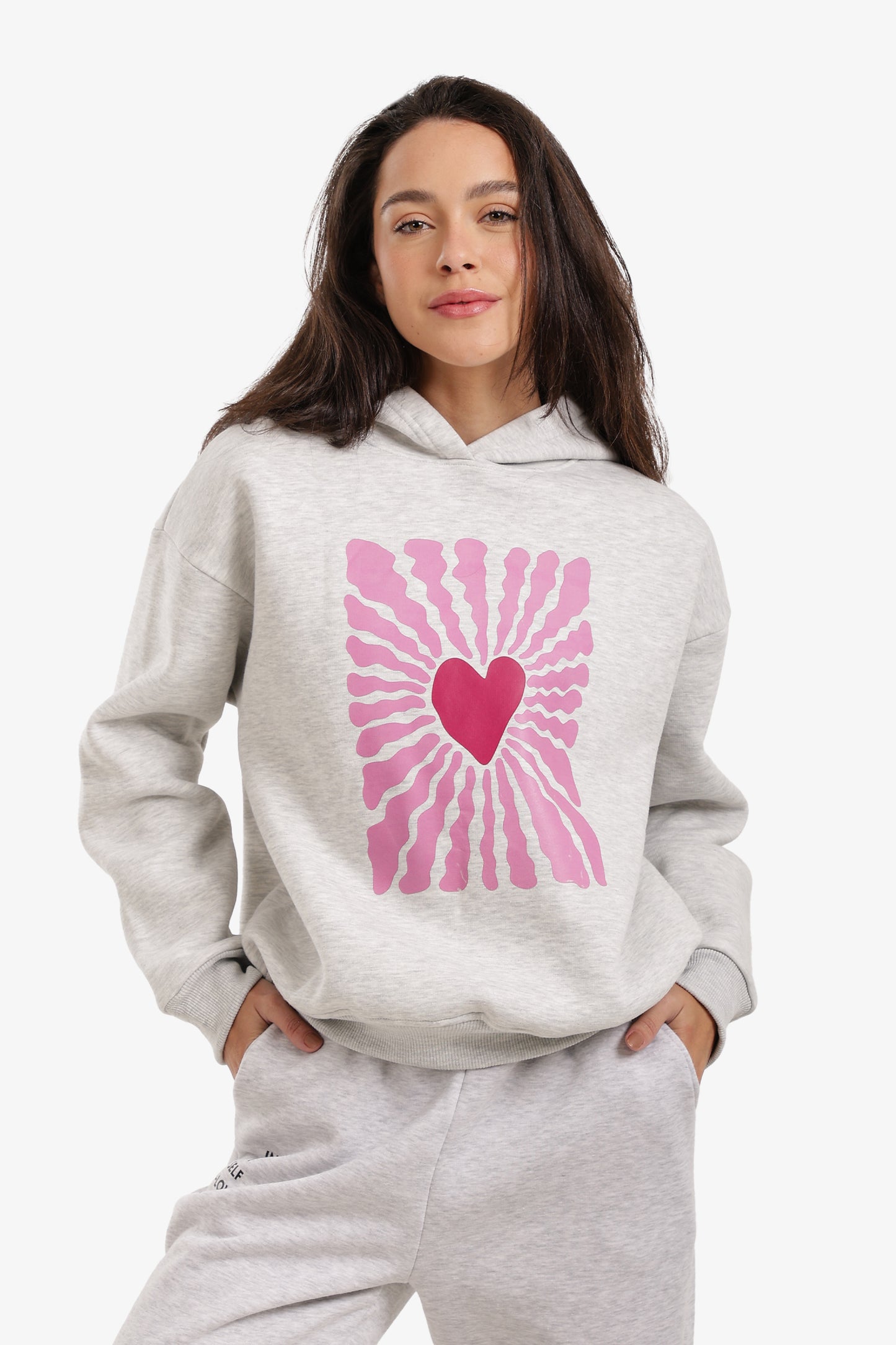 Heart-Print Lounge Sweatshirt