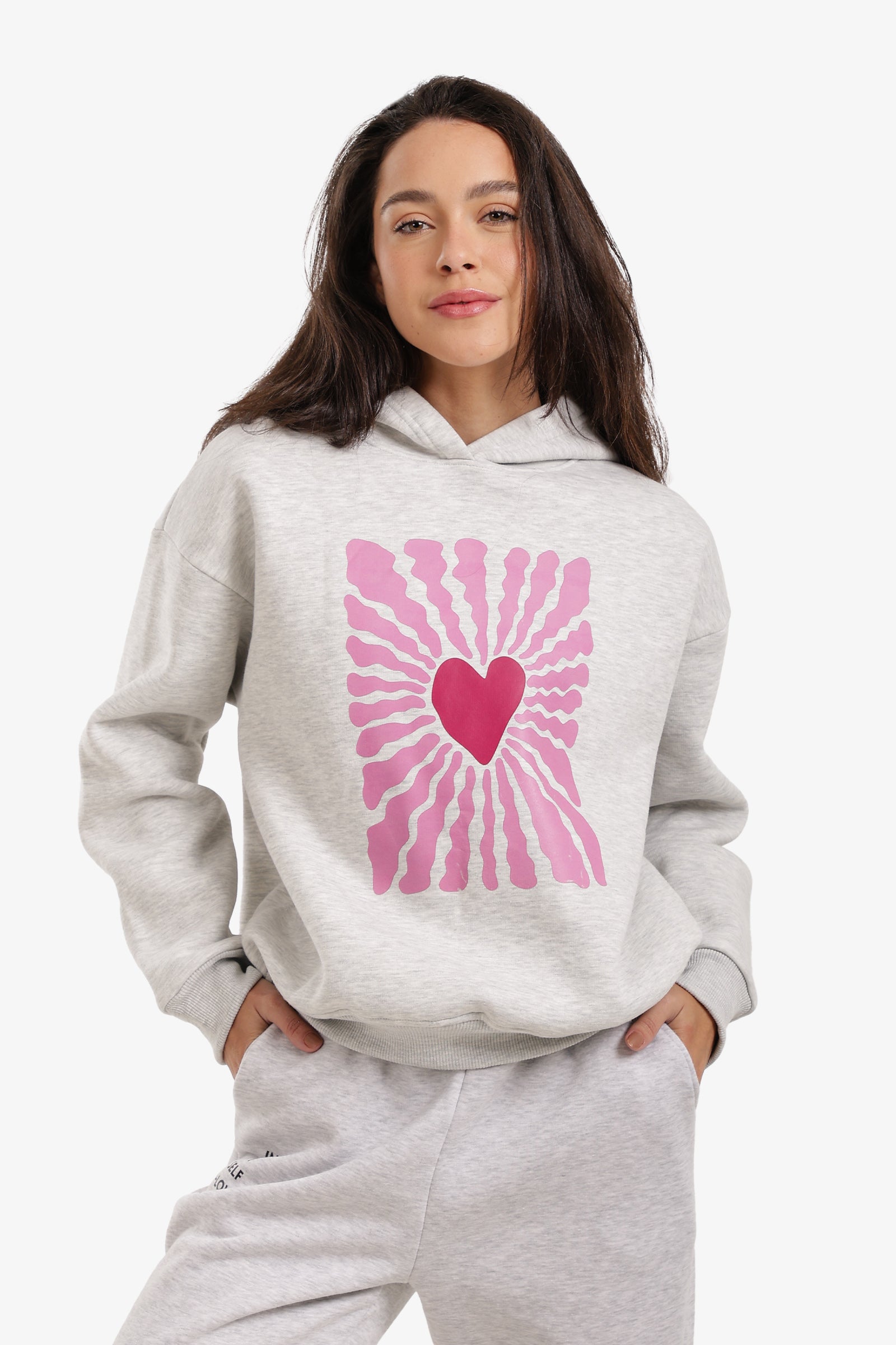 Heart-Print Lounge Sweatshirt