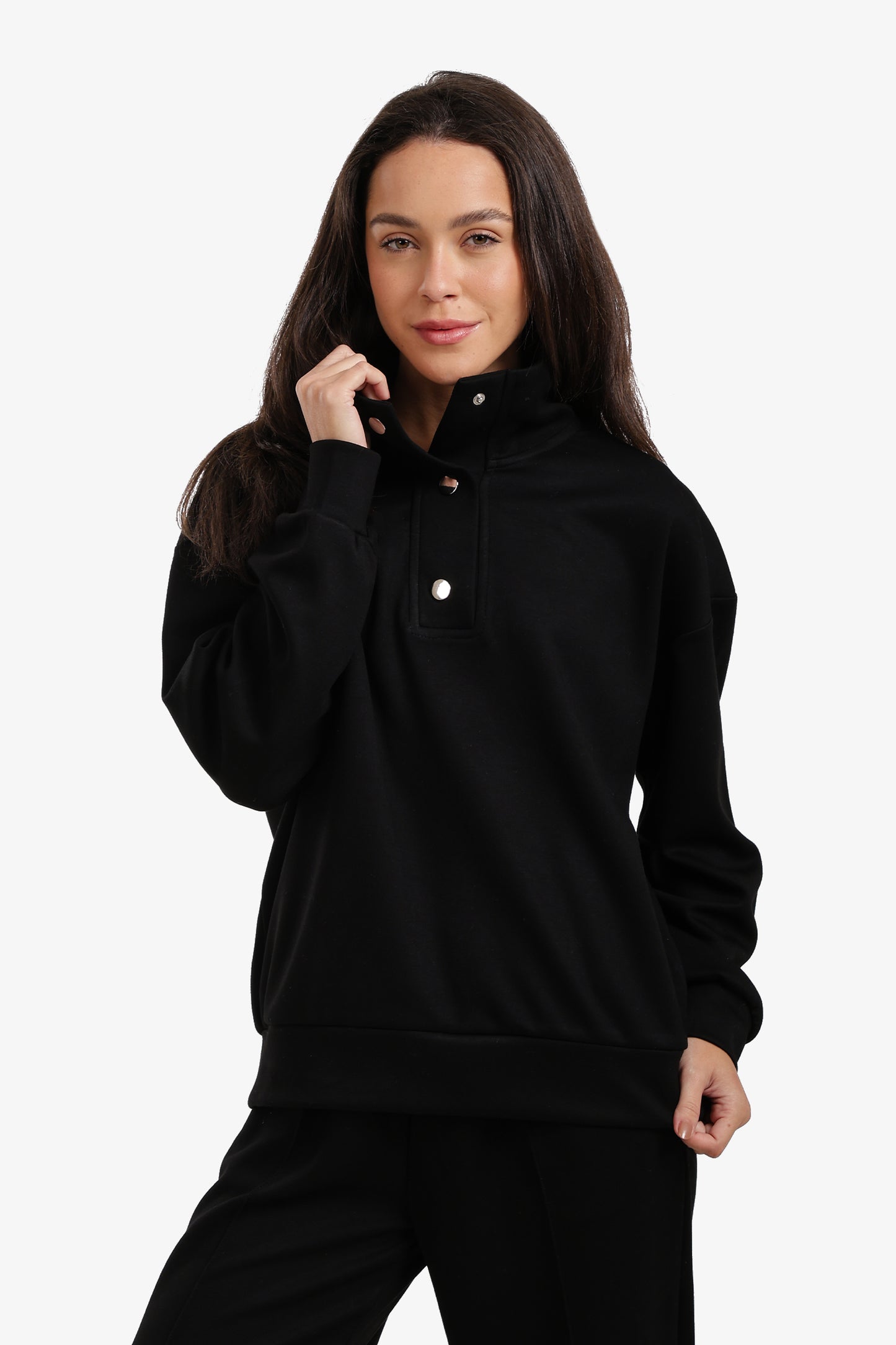 Stand Collar Lounge Sweatshirt
