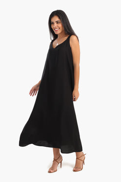 Chic V-Neck Midi Dress